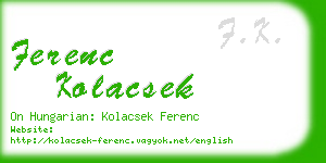 ferenc kolacsek business card